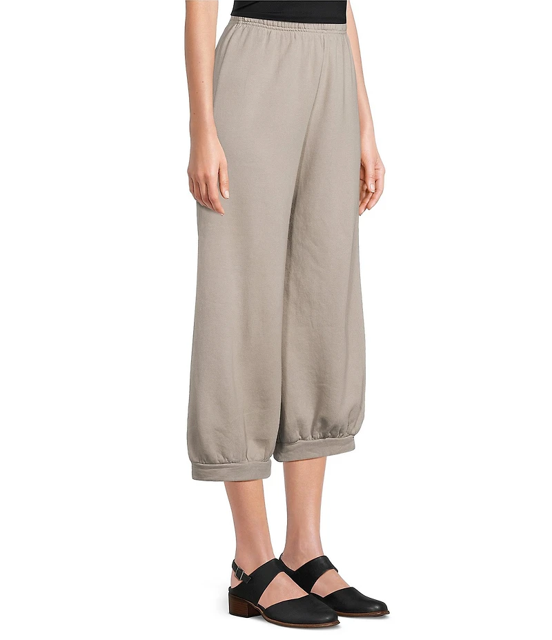 Bryn Walker Wyatt Organic Cotton Bamboo Fleece Elastic Waist Full Leg Banded Cuff Pants