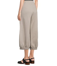 Bryn Walker Wyatt Organic Cotton Bamboo Fleece Elastic Waist Full Leg Banded Cuff Pants