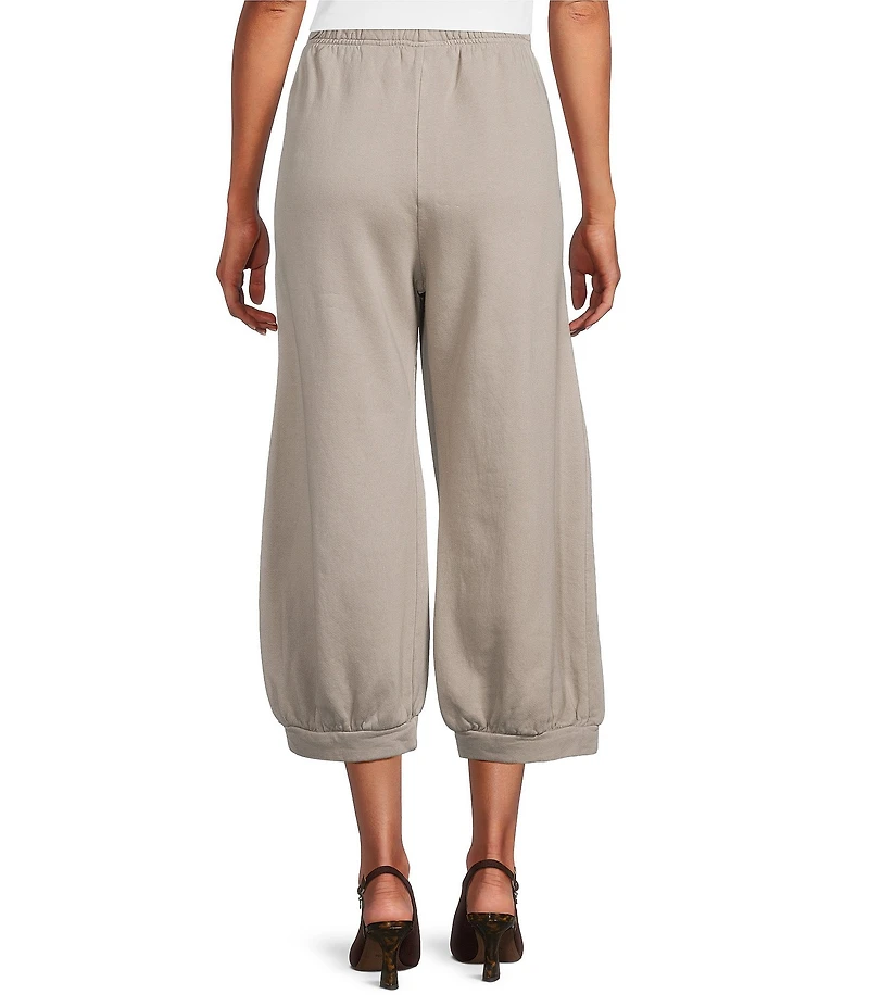 Bryn Walker Wyatt Organic Cotton Bamboo Fleece Elastic Waist Full Leg Banded Cuff Pants