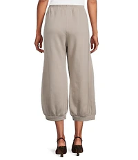 Bryn Walker Wyatt Organic Cotton Bamboo Fleece Elastic Waist Full Leg Banded Cuff Pants