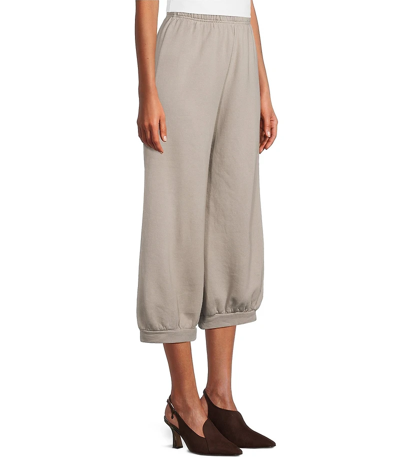 Bryn Walker Wyatt Organic Cotton Bamboo Fleece Elastic Waist Full Leg Banded Cuff Pants