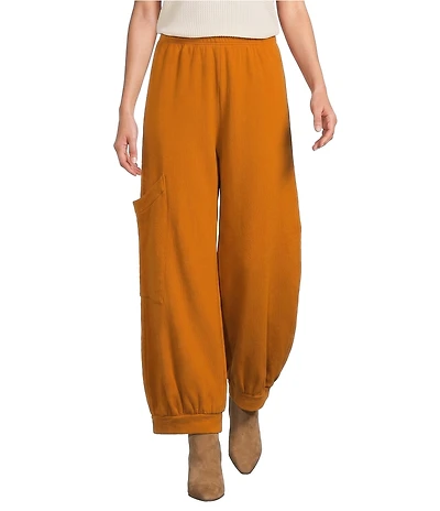 Bryn Walker Wylie Elastic Waist Banded Cuff Wide Leg Pull-On Crop Coordinating Pants