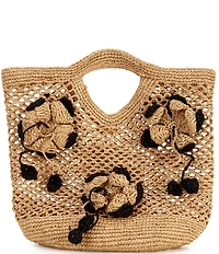 Btb Los Angeles Blaine 3D Floral Woven Handle Tote Bag