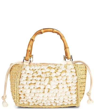 Btb Los Angeles Brielle Mother-Of-Pearl Raffia Mini Tote Bag