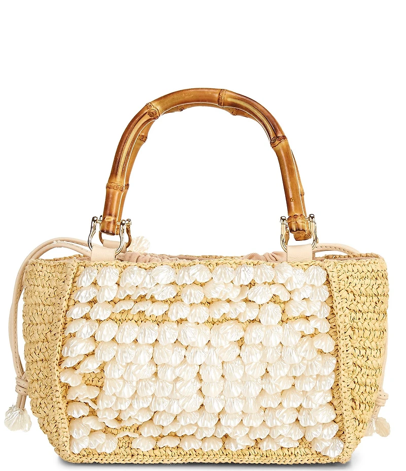 Btb Los Angeles Brielle Mother-Of-Pearl Raffia Mini Tote Bag