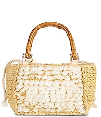 Btb Los Angeles Brielle Mother-Of-Pearl Raffia Mini Tote Bag