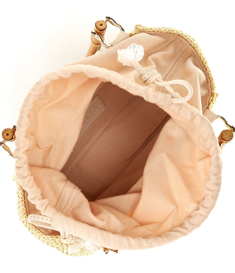 Btb Los Angeles Brielle Mother-Of-Pearl Raffia Mini Tote Bag