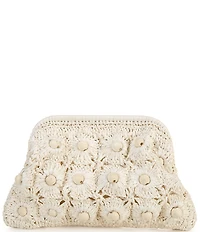 Btb Los Angeles Chase Raffia Wood Beaded Clutch