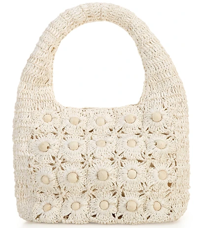 Btb Los Angeles Chase Raffia Wood Beaded Handle Shoulder Bag