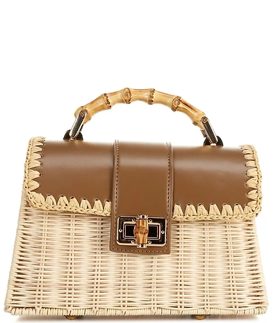 Btb Los Angeles Debon Top Handle Rattan Bag