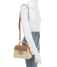 Btb Los Angeles Debon Top Handle Rattan Bag