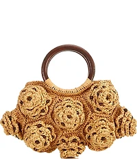 Btb Los Angeles Ember Raffia Floral Top Handle Bag