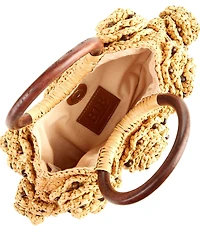 Btb Los Angeles Ember Raffia Floral Top Handle Bag