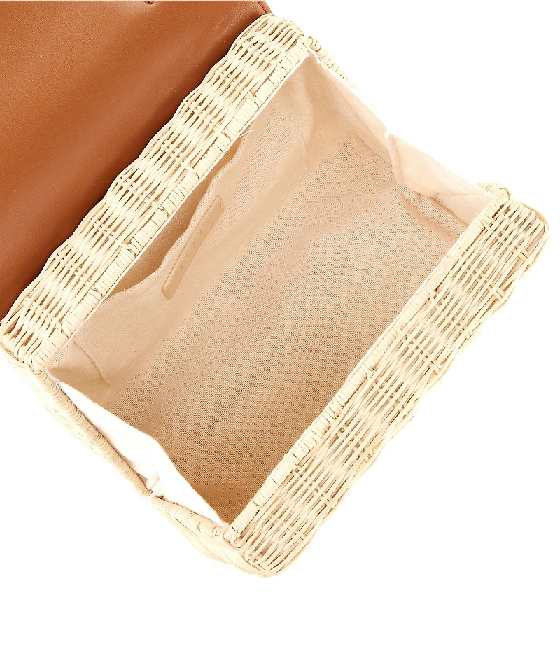 Btb Los Angeles 3D Flower Melody Rattan Top Handle Bag