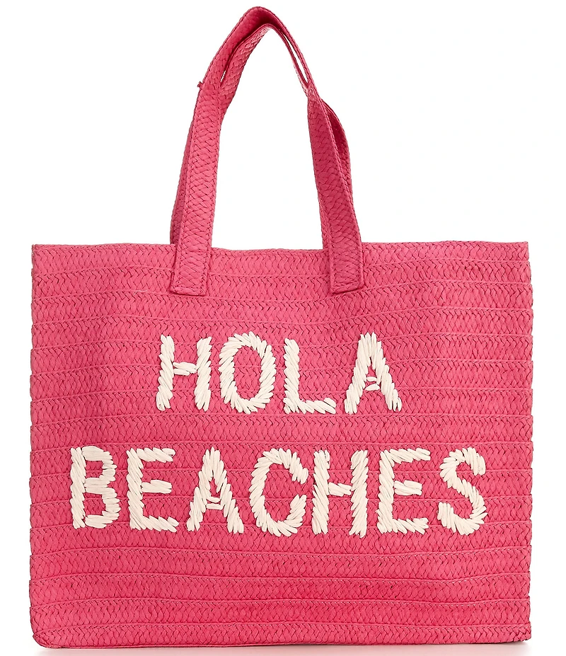 Btb Los Angeles Hola Beaches Straw Tote Bag