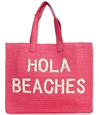 Btb Los Angeles Hola Beaches Straw Tote Bag