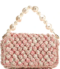 Btb Los Angeles Leilani Raffia Pearl Strap Shoulder Bag