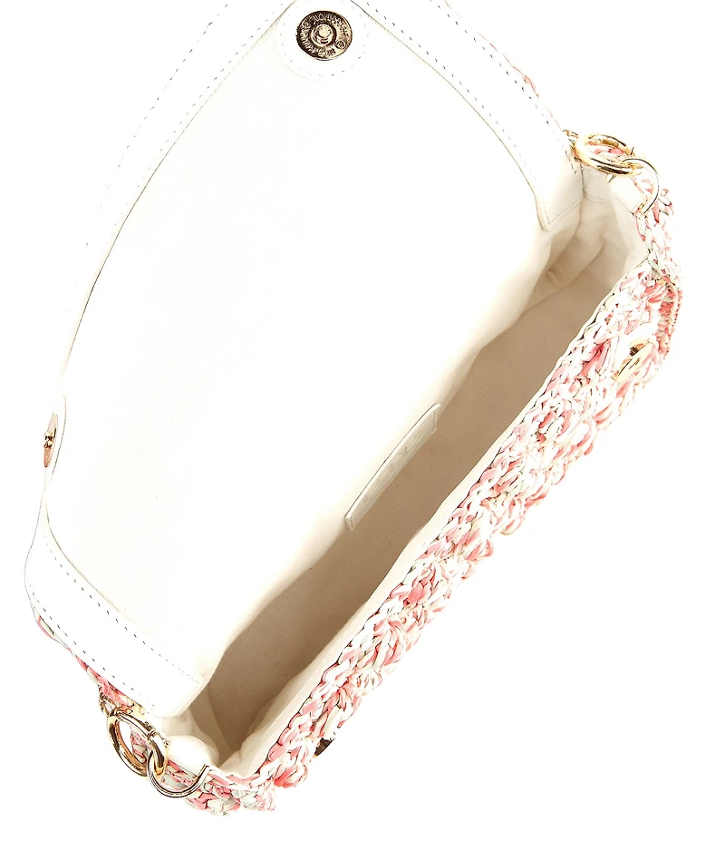 Btb Los Angeles Leilani Raffia Pearl Strap Shoulder Bag