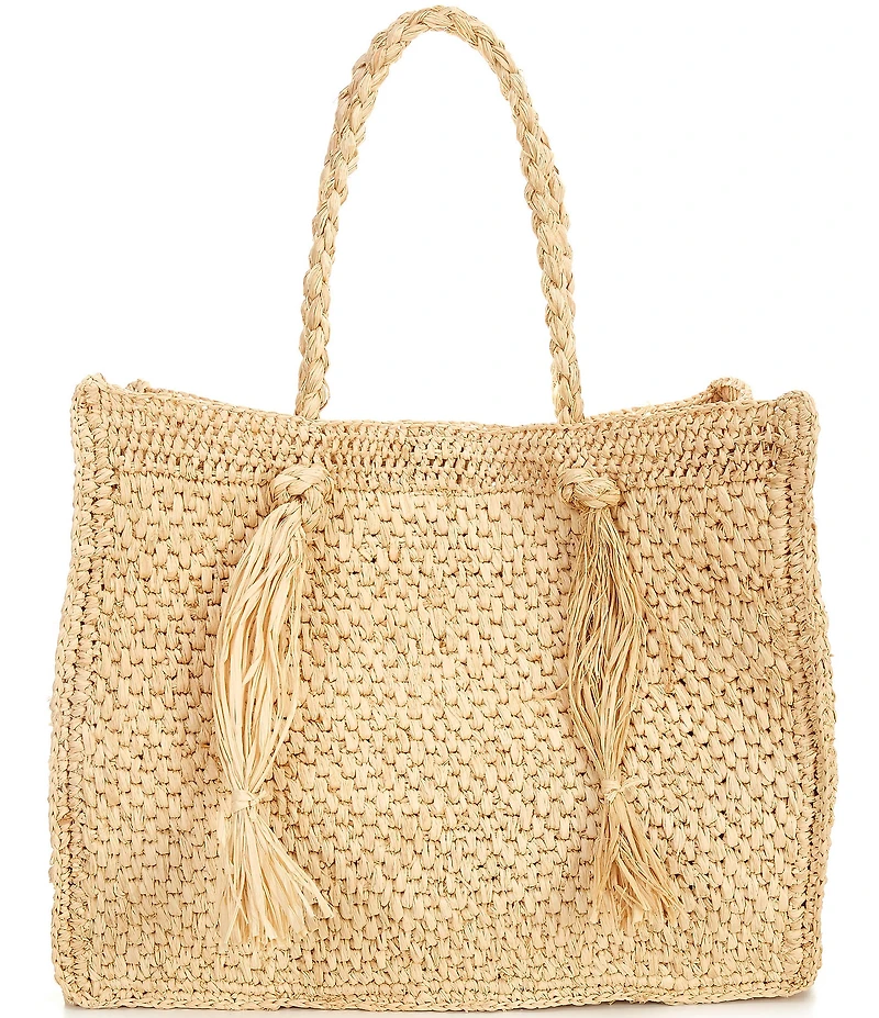 Btb Los Angeles Lucas Large Straw Tote Bag