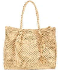 Btb Los Angeles Lucas Large Straw Tote Bag