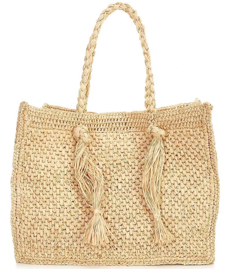 Btb Los Angeles Lucas Large Straw Tote Bag
