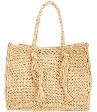 Btb Los Angeles Lucas Large Straw Tote Bag