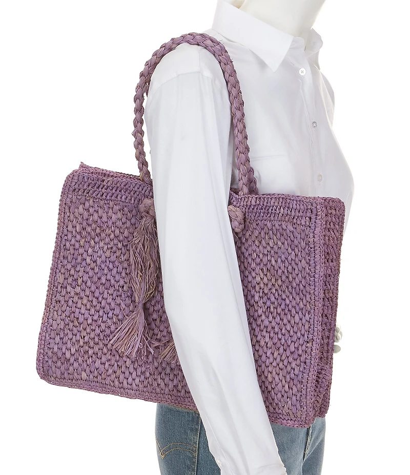 Btb Los Angeles Lucas Large Straw Tote Bag