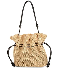 Btb Los Angeles Marcela Raffia Draw String Shoulder Bag
