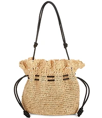 Btb Los Angeles Marcela Raffia Draw String Shoulder Bag