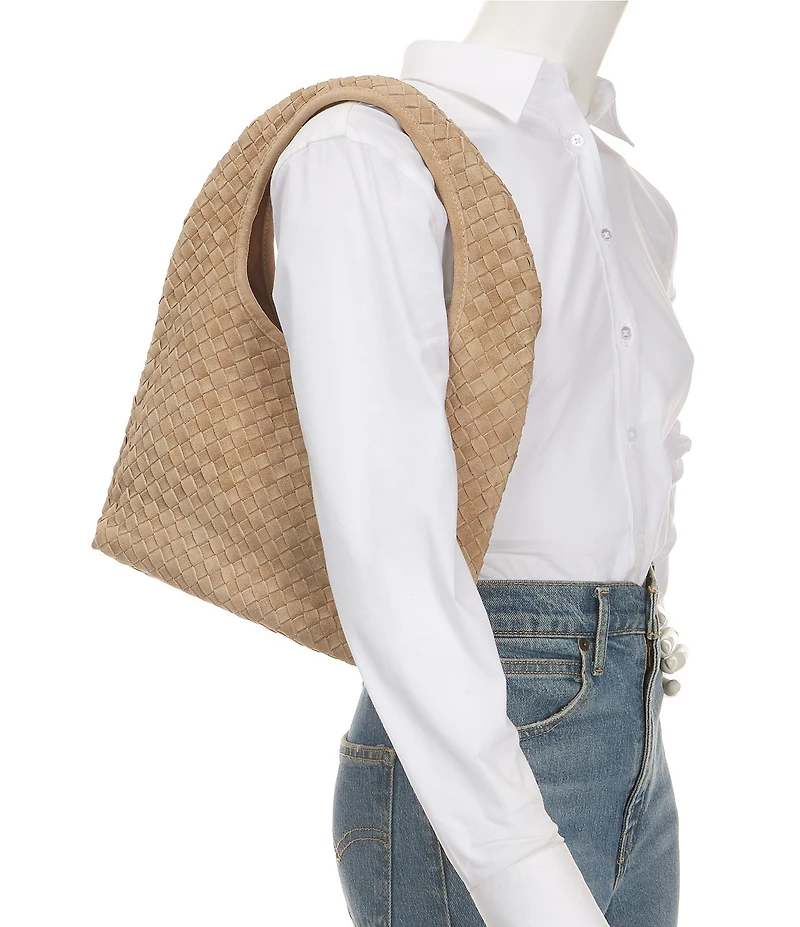 Btb Los Angeles Maylie Suede Woven Hobo Shoulder Bag