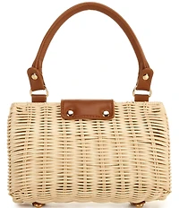 Btb Los Angeles Melody 3D Flower Rattan Top Handle Clutch