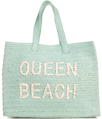 Btb Los Angeles Queen Beach Straw Tote
