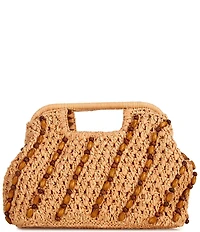 Btb Los Angeles Raffia Resort Paisley Top Handle Clutch Bag