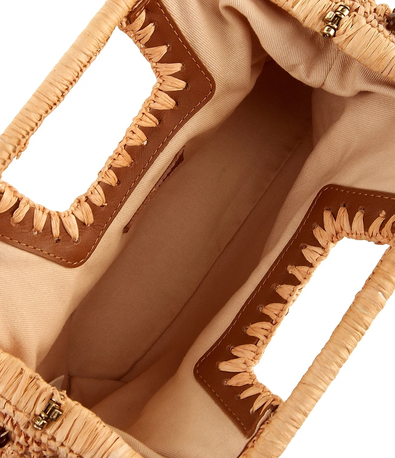 Btb Los Angeles Raffia Resort Paisley Top Handle Clutch Bag