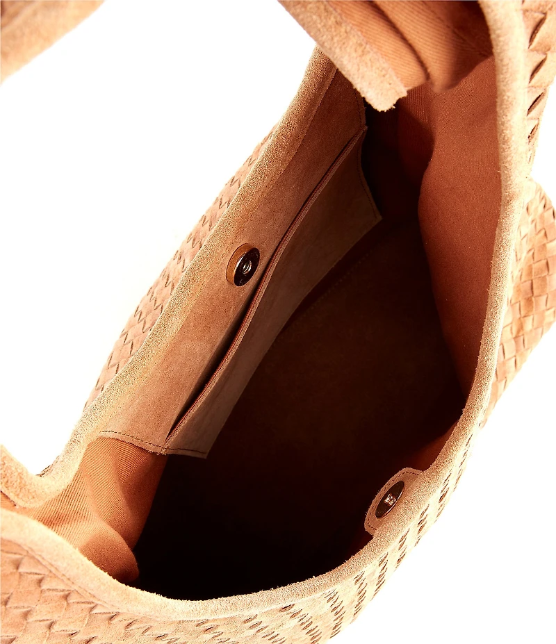 Btb Los Angeles Romee Suede Woven Hobo Tote Bag