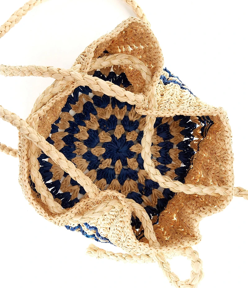 Btb Los Angeles Stormi Raffia Draw String Pouch Hobo Bag