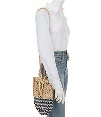 Btb Los Angeles Stormi Raffia Draw String Pouch Hobo Bag