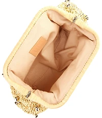 Btb Los Angeles Galia Raffia Studded Clutch