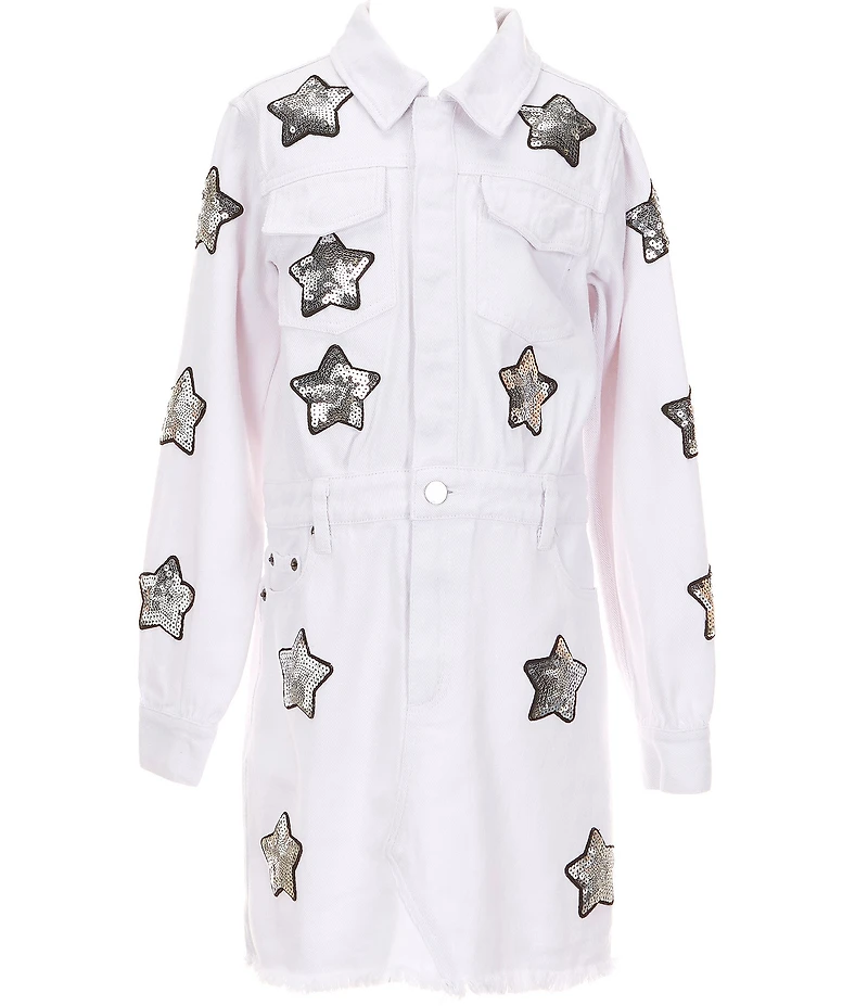 BuddyLove Big Girls Star Struck Denim Shirt Dress
