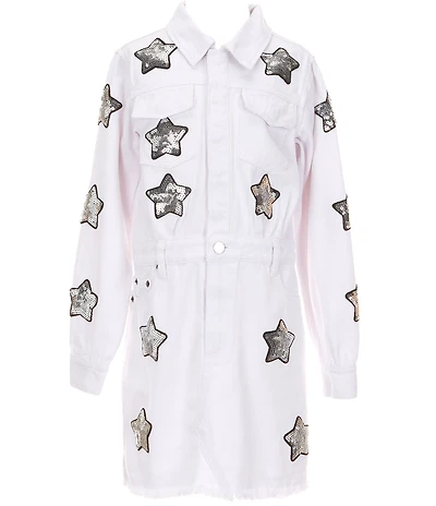 BuddyLove Big Girls Star Struck Denim Shirt Dress