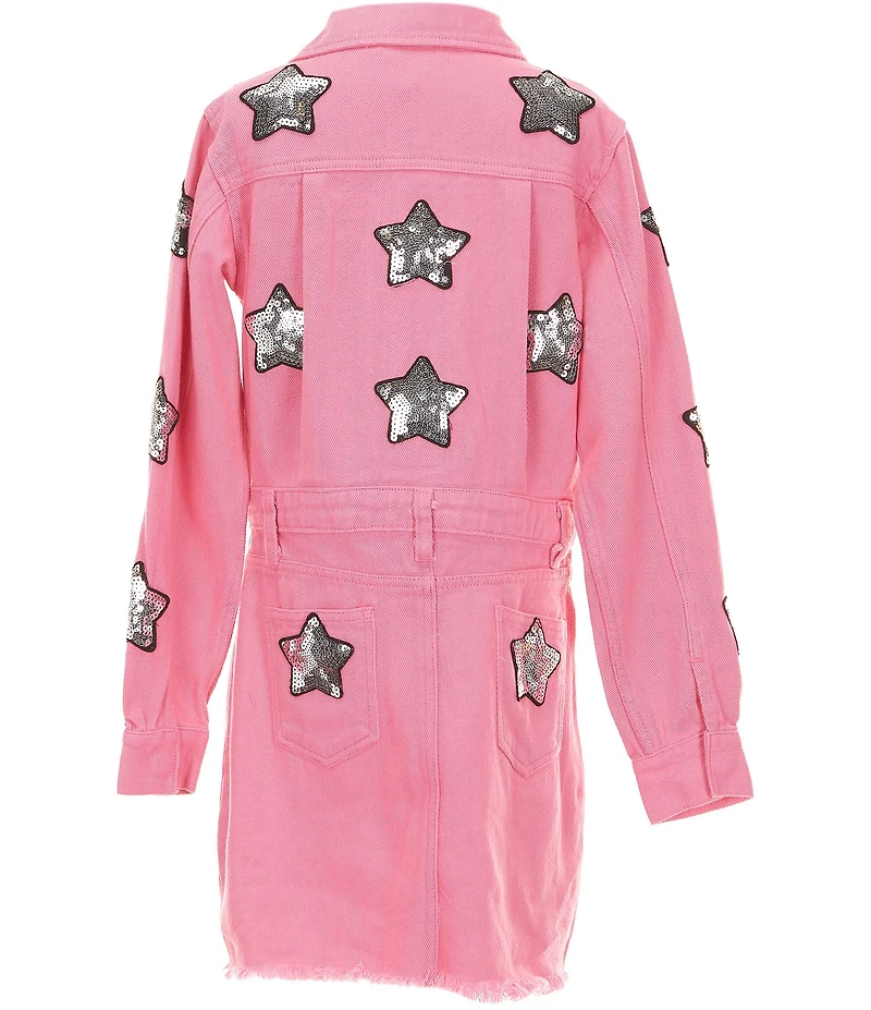 BuddyLove Big Girls Star Struck Denim Shirt Dress