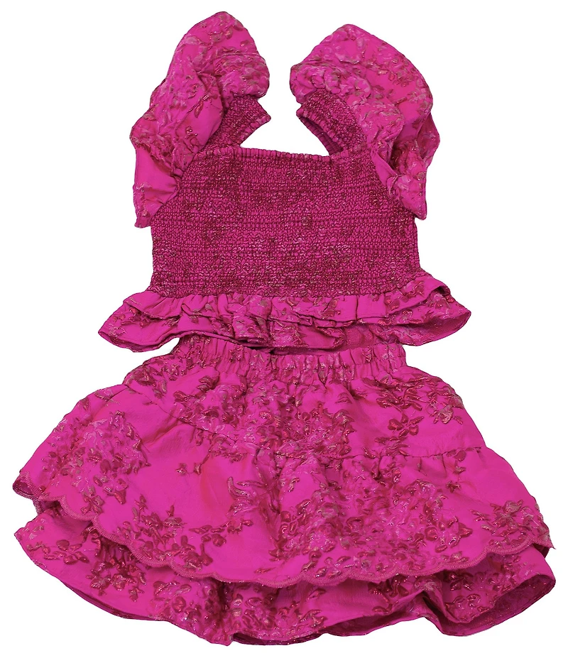 BuddyLove Big Girls Tyler Butterfly Sleeve Smocked Top & Skirt Set