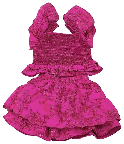 BuddyLove Big Girls Tyler Butterfly Sleeve Smocked Top & Skirt Set