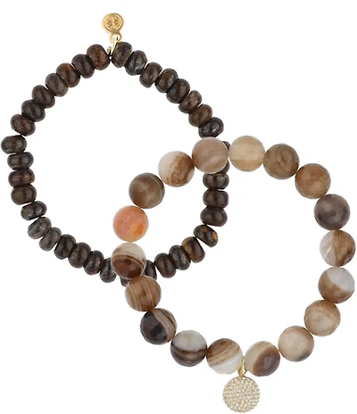 BuDhaGirl Moraine Beaded Stretch Bracelet Set