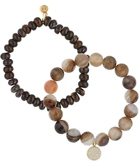 BuDhaGirl Moraine Beaded Stretch Bracelet Set