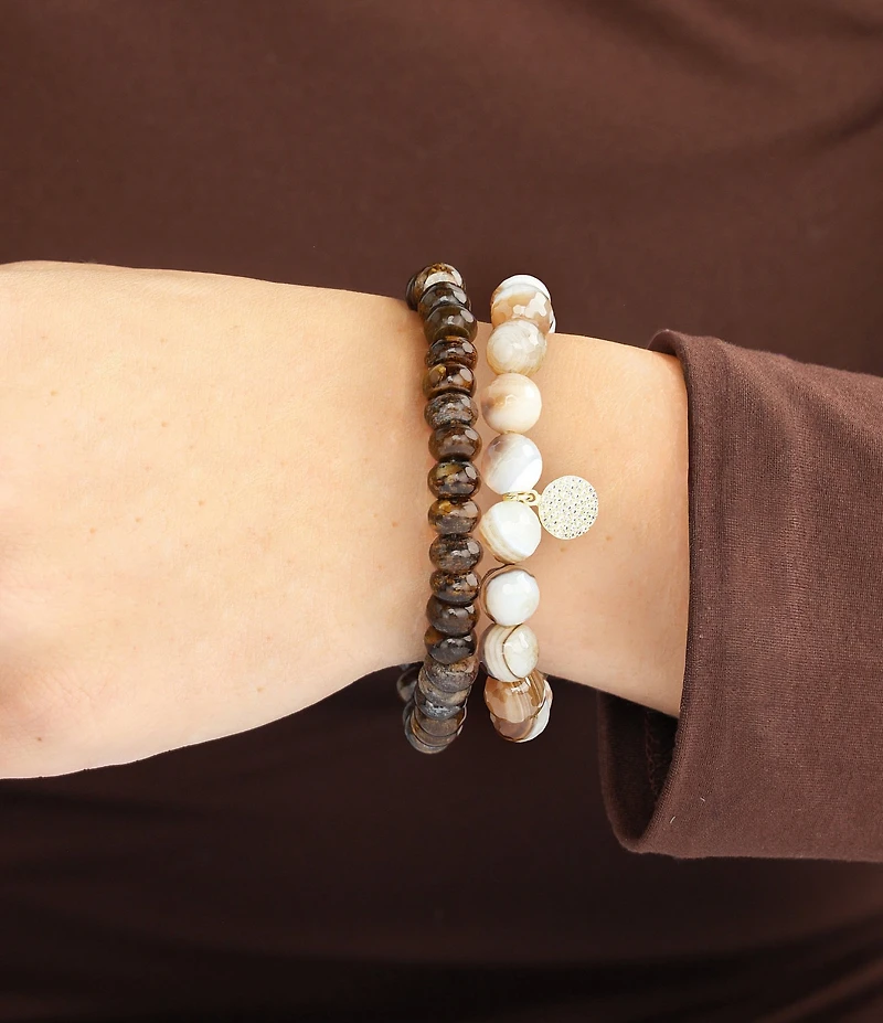 BuDhaGirl Moraine Beaded Stretch Bracelet Set