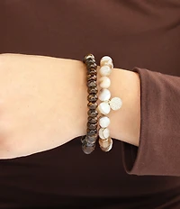 BuDhaGirl Moraine Beaded Stretch Bracelet Set