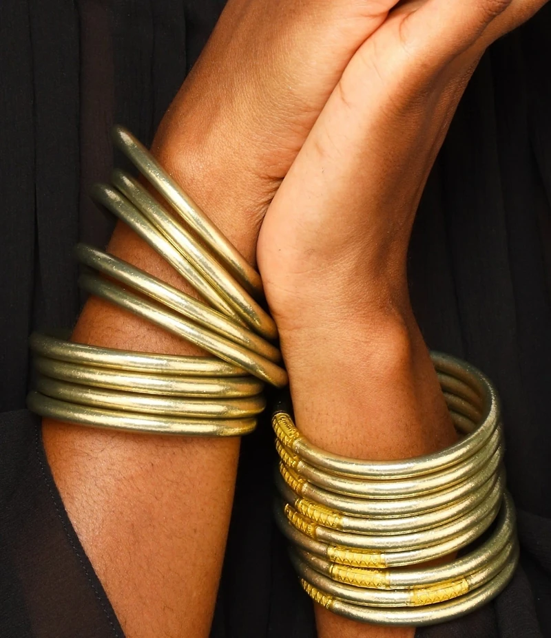 BuDhaGirl Serenity Prayer All Weather Bangles Bracelet Set