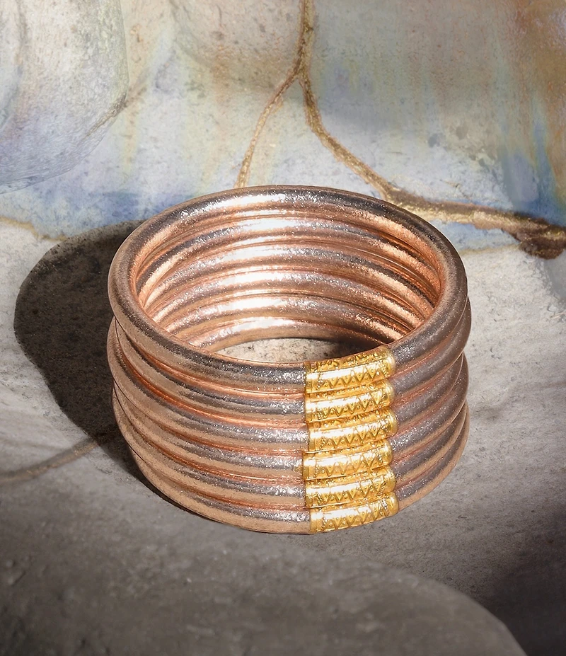 BuDhaGirl Serenity Prayer All Weather Bangles Bracelet Set