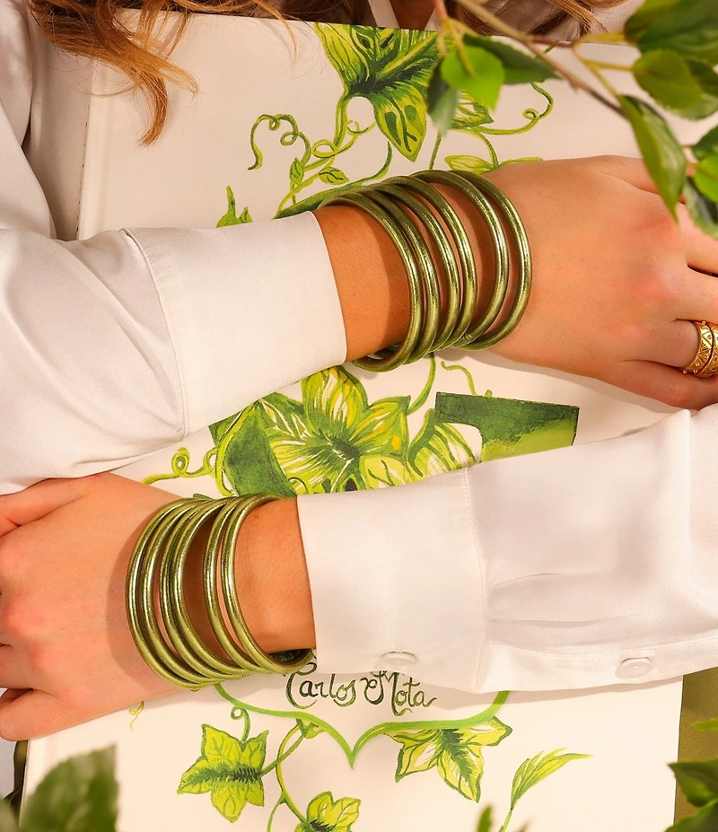 BuDhaGirl Serenity Prayer All Weather Bangles Bracelet Set